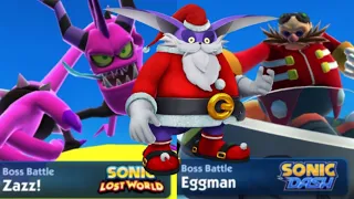 Sonic Dash - Santa Big VS Doctor Eggman & Zazz Boss Battle - Who Will Win??