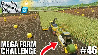 I Used The MOST OVERPOWERED Silage Baler in FS22🌽| MEGA FARM Challenge #46 | Farming Simulator 22