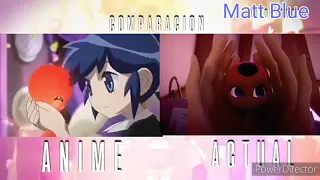 Miraculous ladybug : side by side  Comparison : Anime / Actual 3rd .