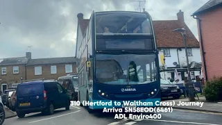 310 (Hertford to Waltham Cross) Journey | Arriva SN58EOD(6461) | ADL Enviro400