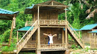 [FULL BUILD] Vietnamese Couple Build Bamboo 2-Story House Off Grid / 60 Days Build Finished