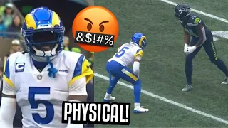 Jalen Ramsey ‘LOCKED UP’ DK Metcalf & it GOT HEATED! 🤬 (WR Vs CB) 2022 Rams Vs Seahawks highlights