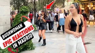 Not Bushman But BushWoman 😂💃😂  Prank New Epic Reactions In Madrid Spain 2023