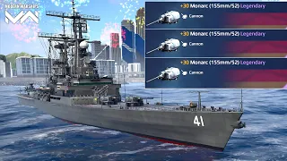 USS Arkansas - 3x Monarc With Full F2P Build - Modern Warships Alpha Test