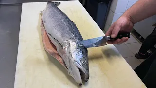 How to fillet a whole Salmon , Halibut and Coal Fish