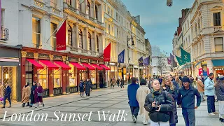 London, England 🏴󠁧󠁢󠁥󠁮󠁧󠁿 Sunset Street Walk 2024 - 4K 60fps Walking Tour (▸62 min)