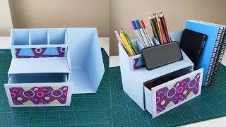 How to Make Desktop Organizer from Shoebox | DIY Desktop Organizer