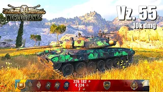 Vz. 55, 10K Damage, 6 Kills, Mines - World of Tanks