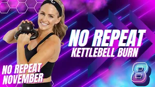 38 Minute FULL BODY No Repeat Kettlebell Burn Workout (No Repeat Day #8)