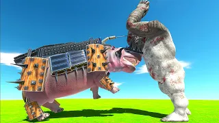 Armoured HIPPO Fights KING KONG - Animal Revolt Battle Simulator