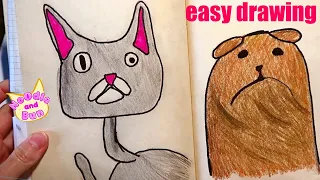 BUN and Noodle! Dog and Cat from Noodle and Bun | drawing video