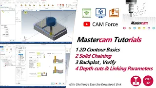 Mastercam 2D Contour Machining & Cut Parameters | Tutorials By CamForce | Mill Basics #2