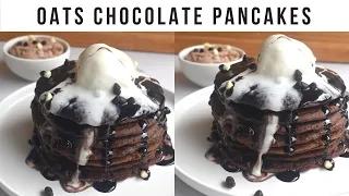 Oats Chocolate Pancake | Eggless pancakes | Healthy oats pancakes recipe | Best chocolate pancakes