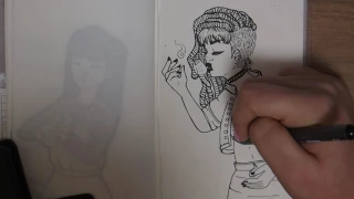 [Traditional Drawing Timelapse] Playing around with Screentones