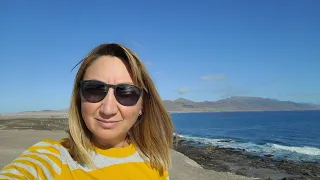 Остров Fuerteventura,Faro punta de Jandia,океан с двух сторон,самое узкое место острова..