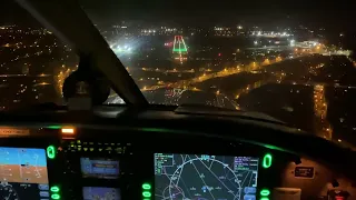 PIPER PA28 Magic NIGHT LANDING at Antwerp Airport EBAW 4K | Cockpit view | Life Of An Airline Pilot