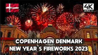 [4K] FANTASTIC !! COPENHAGEN NEW YEAR'S EVE FIREWORKS 2023 - HAPPY NEW YEAR DENMARK