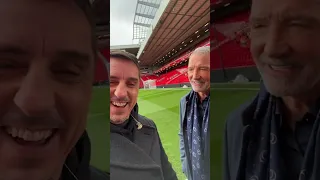 Gary Neville, Roy Keane, Jamie Carragher, and Graeme Prediction of LFC VS MUFC (Via: GaryNeville/IG)