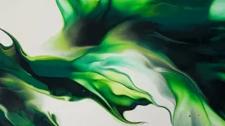 50 Shades Of Green - Acrylic Dutch Pour Painting