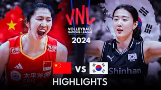 🇨🇳 CHINA vs KOREA 🇰🇷 | Highlights | Women's VNL 2024