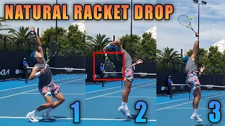 How To Make A NATURAL Racket Drop On Your Serve | Tennis Lesson