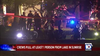 1 killed, 1 hospitalized after car crashes into lake in Sunrise