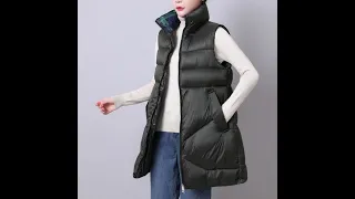 Женские зимние жилеты с воротником стойкой, новинка 2021, длинный жилет, хлопковая стеганая куртка