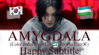 SUGA of BTS ( Agust D) - AMYGDALA | Color coded lyrics Uzb🇺🇿, Rom and Han🇰🇷