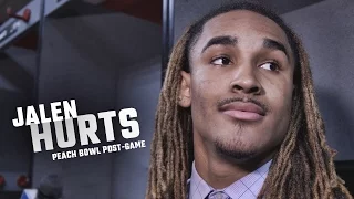 Hear what Jalen Hurts had to say about Alabama's win over Washington in the Peach Bowl