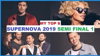 MY TOP 8 Supernova 2019 Semi-Final 1 (Latvia Eurovision) with Ratings.