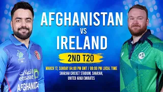 CRICKET LIVE: Afghanistan Vs Ireland | 2nd T20 | Sharjah | 17th March 2024 | ACB