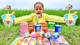 ASMR ICE CREAM PADDLE POP, RAINBOW, 레인보우 아이스크림, FRUIT TWISTER, OREO BLACK PINK, KINDER JOY, 먹방