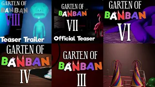 Garten of Banban 2 3 4 6 7 8 - First Teaser Trailer Comparison (Concept)