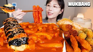 매운 신전떡볶이 특집🔥 치즈 가득 치즈신전김밥과 각종 모듬튀김까지 먹방❤️ Spicy tteokbokki, Cheese kimbap, Fried foods Mukbang