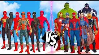 THE AVENGERS VS TEAM SPIDER-MAN - SUPERHEROES BATTLE