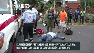 Aparente imprudencia de un motociclista provoca accidente en Managua - Nicaragua