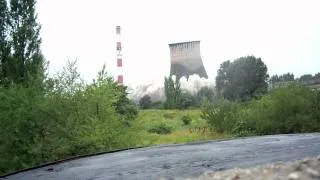 Wyburzenie komina w Lublinie Wyburzenie chłodni kominowej Megatem EC Lublin 30.07.2011(FSC)