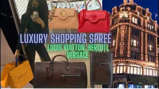LONDON LUXURY SHOPPING AT HARRODS Louis Vuitton, Berluti,Versace #luxuryshopping #luxuryshoppingvlog
