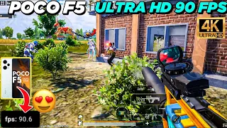 😱🔥POCO F5 ULTRA HD REALISTIC GRAPHICS(4K) |  ULTRA HD+90 FPS (4K) PUBG /BGMI TEST | NEW MODE