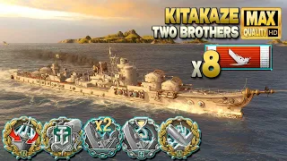 Kitakaze dominates on map Two Brothers - World of Warships