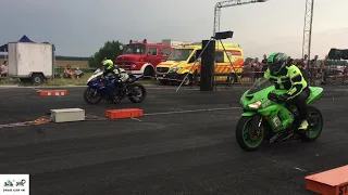 Suzuki GSX-S 1000 vs Kawasaki Ninja ZX-6 R - motorcycle drag race 🚦🏍