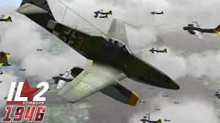 Full IL-2 1946 mission: Me-262s vs 8th Air Force Fortesses and Mustangs