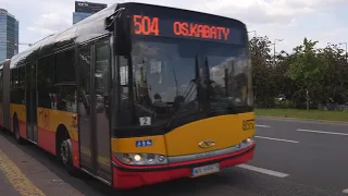 Poland, Warsaw, bus 504 ride from Pl. Zawiszy to Rondo Unii Europejskiej