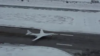 Russian bomber Tu-160 Winter training flight