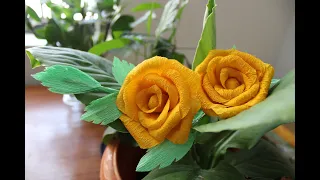 How to make a crepe paper rose