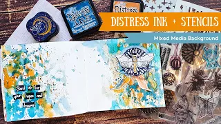 I'm enjoying this process so much ⭐ Ink Smooshing with Stencils and Distress Inks - Art Journal Page