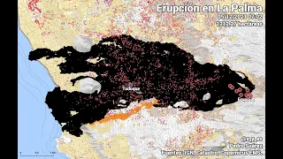 Evolución de la colada de lava del Volcán de La Palma, día 78.