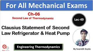 Clausius Statement of Second Law | Refrigerator & Heat Pump || Engineering Thermodynamics-49 ||