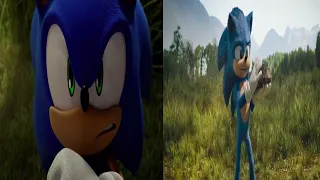 Sonic Frontiers Launch Trailer side-by-side with Sonic Movie - Don't Stop Me Now - Queen