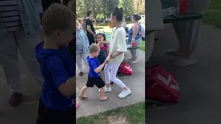 Justin practicing Salsa With the Queen Sophia Carson